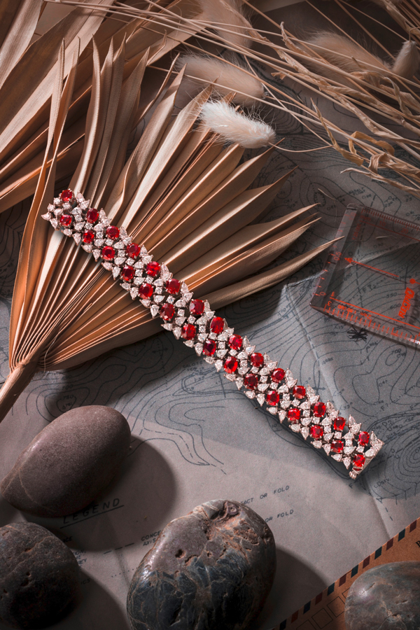 A 18.00 carat ruby and diamond bracelet, to sell for $2,300,000-$2,800,000